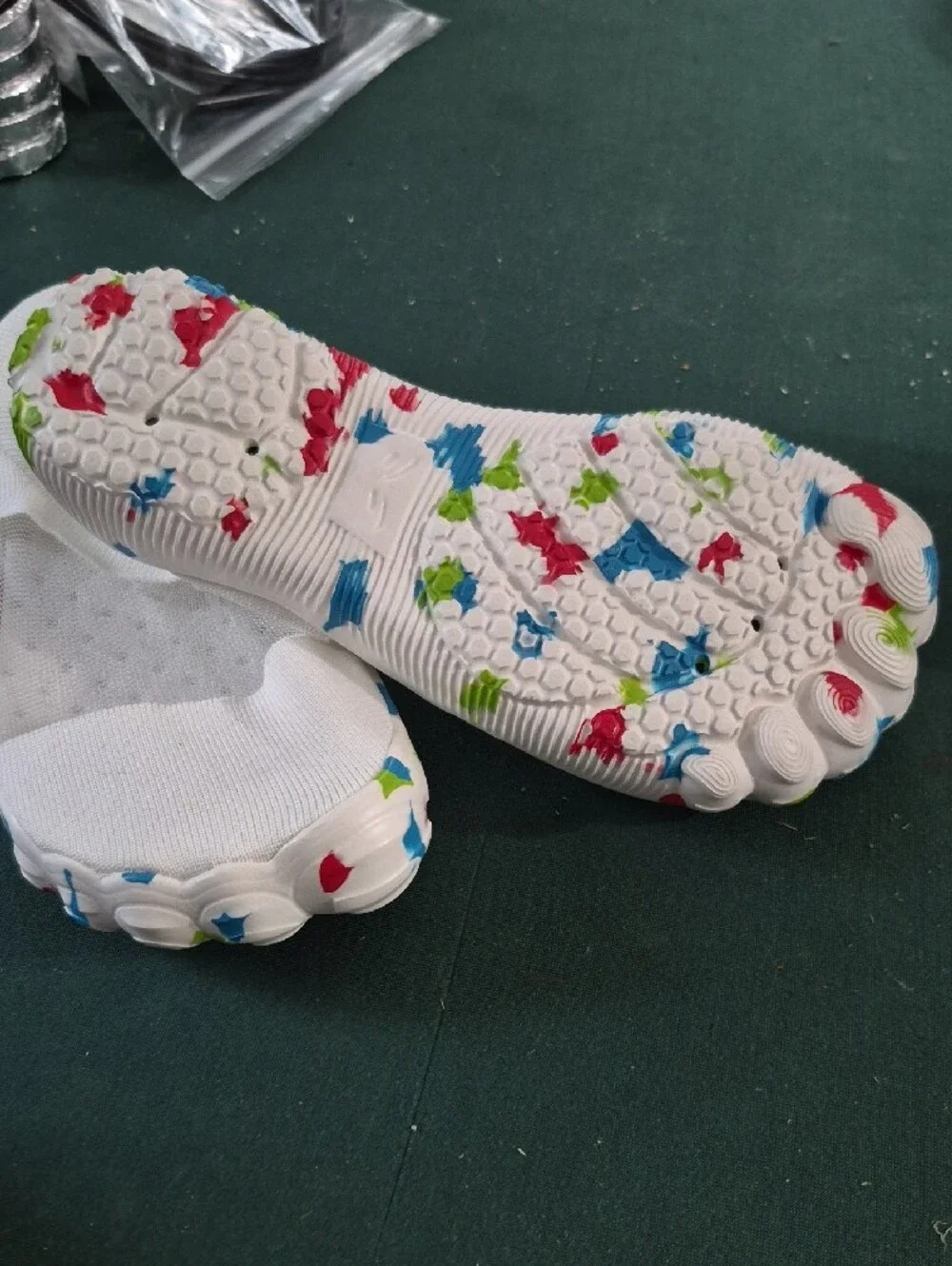 Kids White Water Shoes with Multicolor Accents
